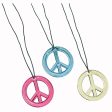 Neon Birthday Peace Sign Assorted Necklace Favors 12pcs Fashion