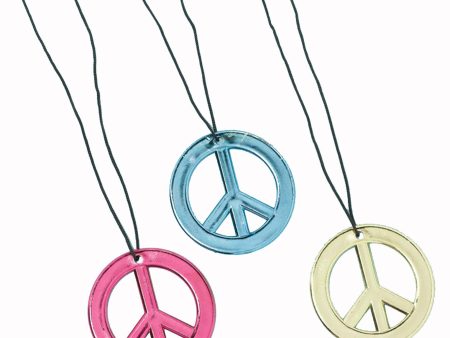 Neon Birthday Peace Sign Assorted Necklace Favors 12pcs Fashion