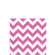 Bright Pink Chevron Beverage Tissues 16pcs Discount