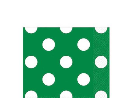 Festive Green Dots Beverage Tissues 16pcs Cheap