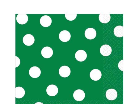 Festive Green Dots Lunch Tissues 16pcs Hot on Sale