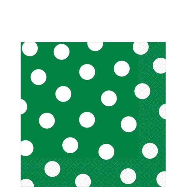 Festive Green Dots Lunch Tissues 16pcs Hot on Sale