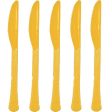 Yellow Sunshine Heavy Weight Plastic Knives, 20pcs Supply