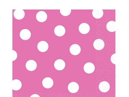 Bright Pink Dots Lunch Tissues 16pcs Hot on Sale